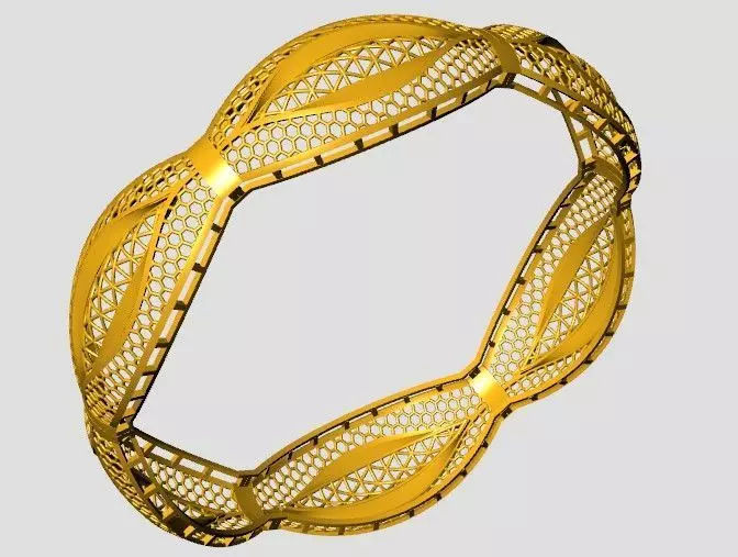 1207 Golden Vein Bangle 15gm 3D print model_5