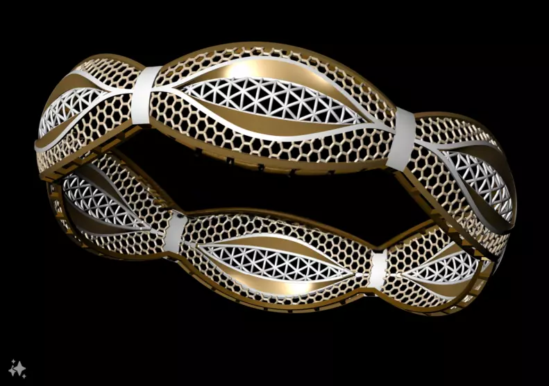 1207 Golden Vein Bangle 15gm 3D print model_1