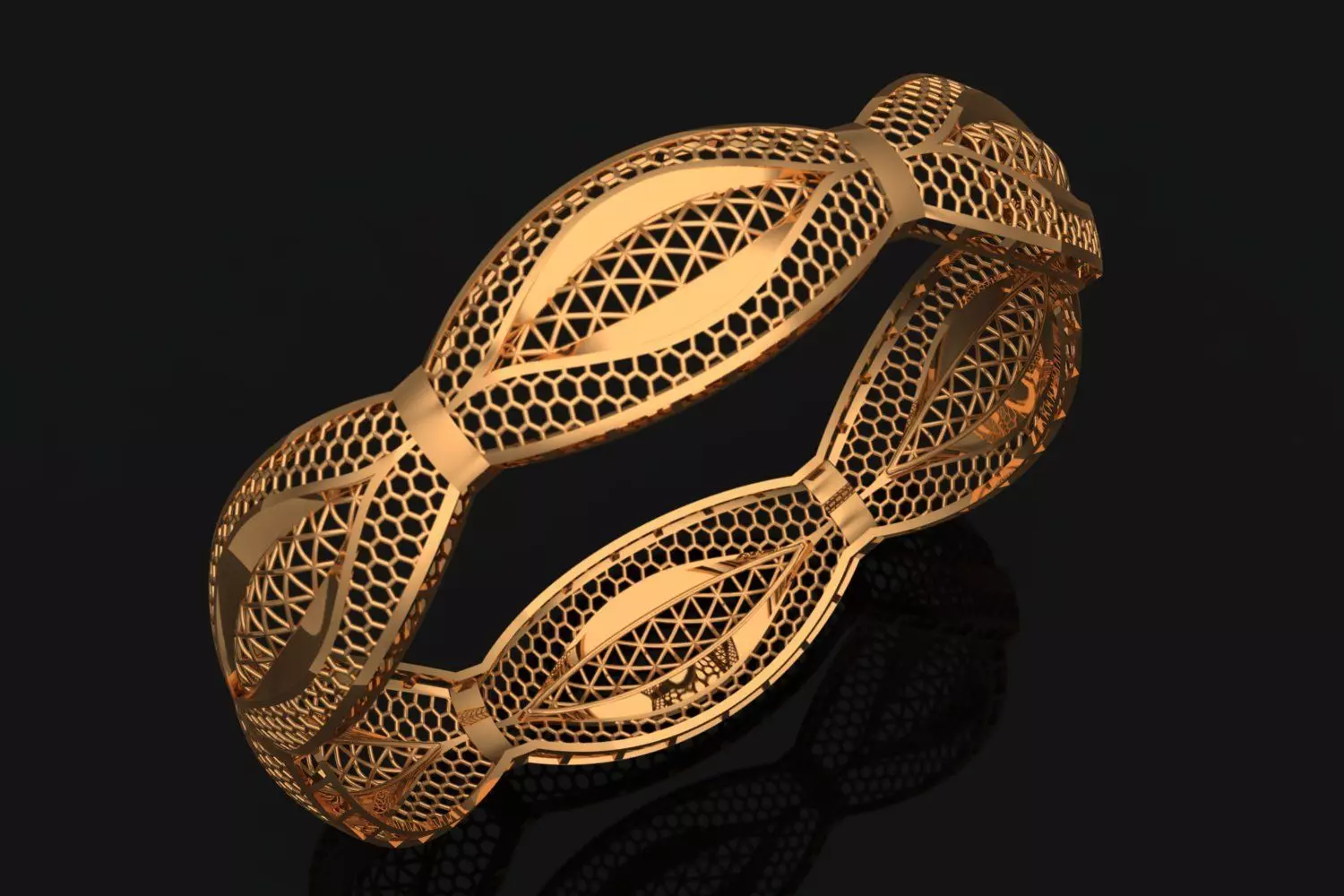 1207 Golden Vein Bangle 15gm 3D print model_0