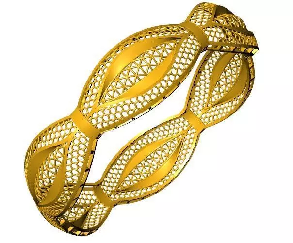 1207 Golden Vein Bangle 15gm 3D print model_4