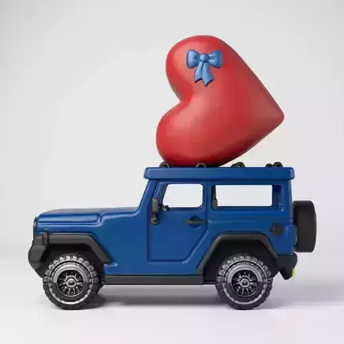 jeep wrangler big heart 3D print model