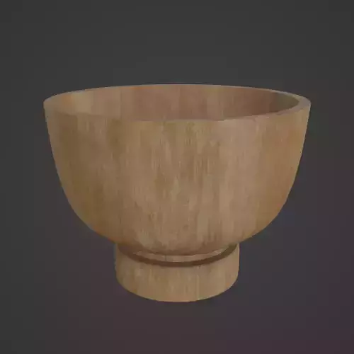 Medieval Wooden Bowl 03 Low-poly 3D model 7