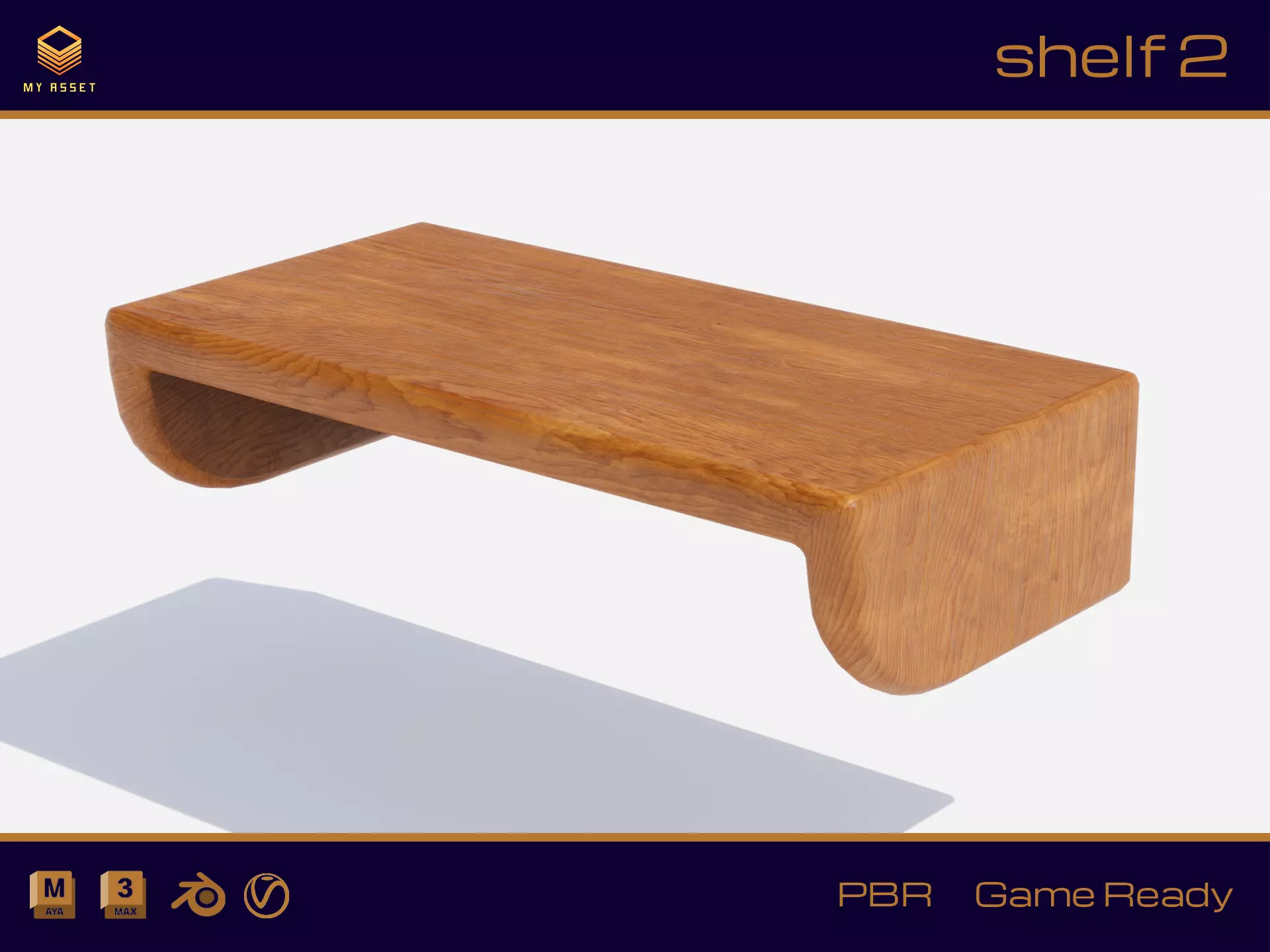 Shelf02 Low-poly 3D model_0