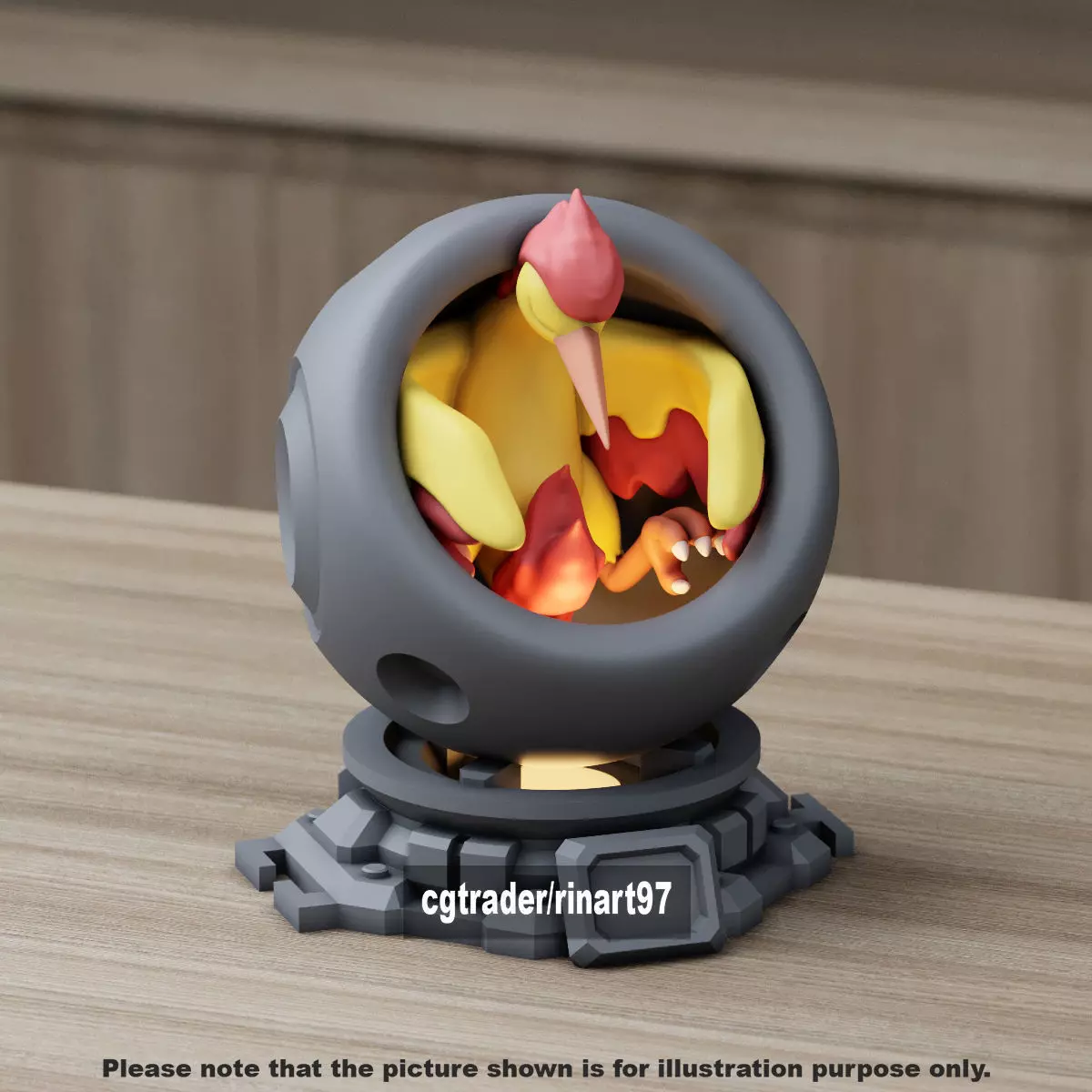 Moltres healing machine pods 3D print model_10