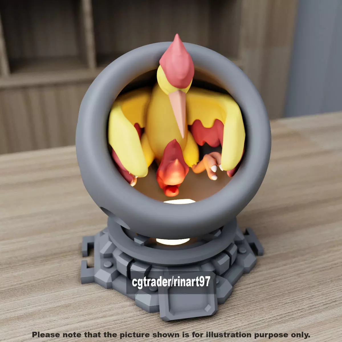 Moltres healing machine pods 3D print model_5