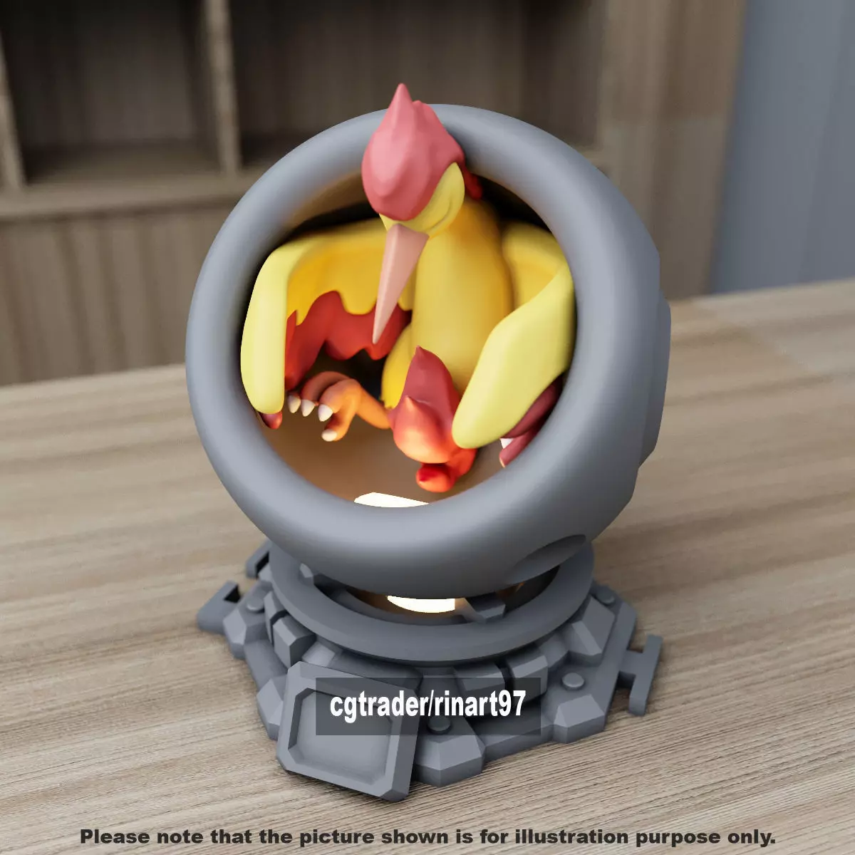 Moltres healing machine pods 3D print model_4