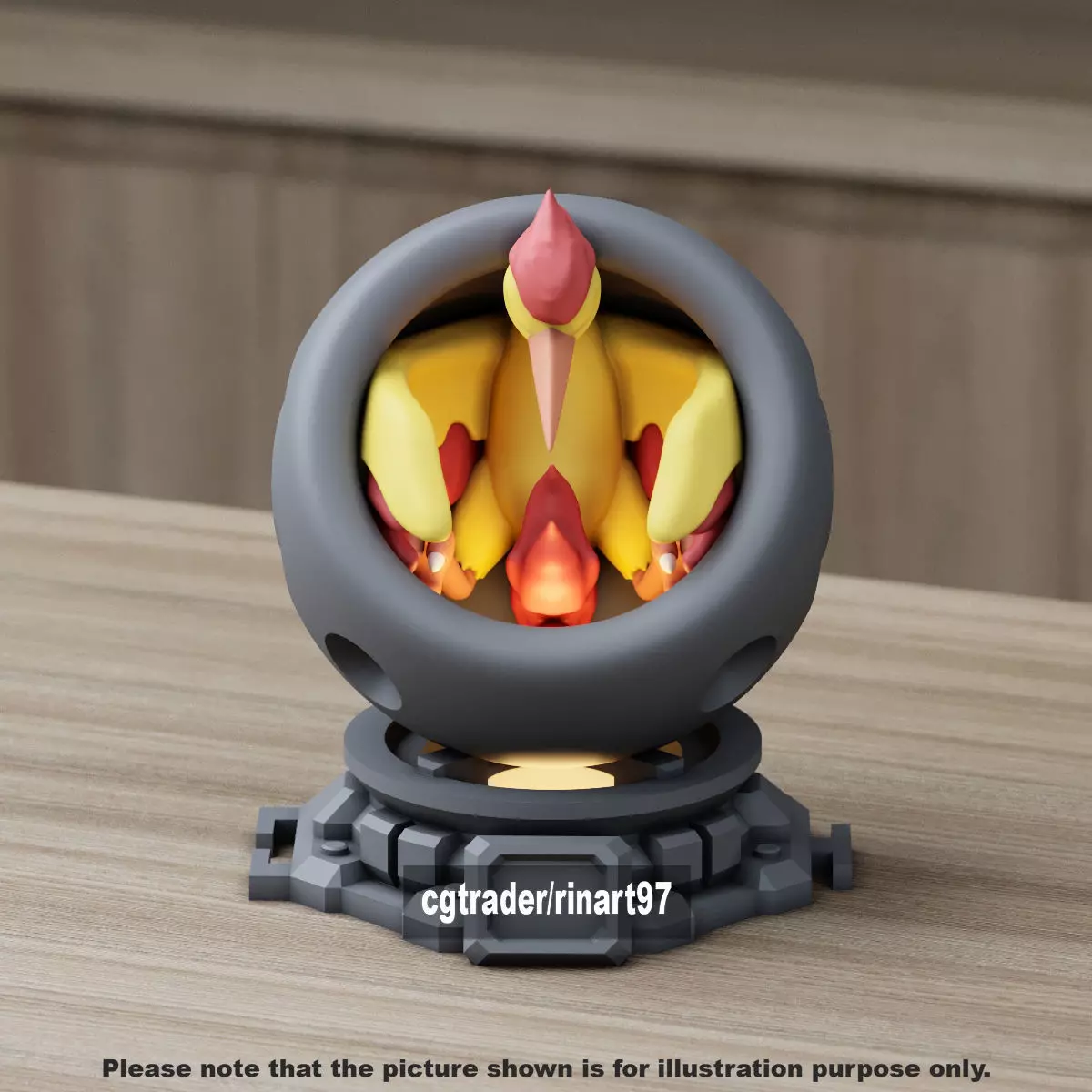 Moltres healing machine pods 3D print model_8