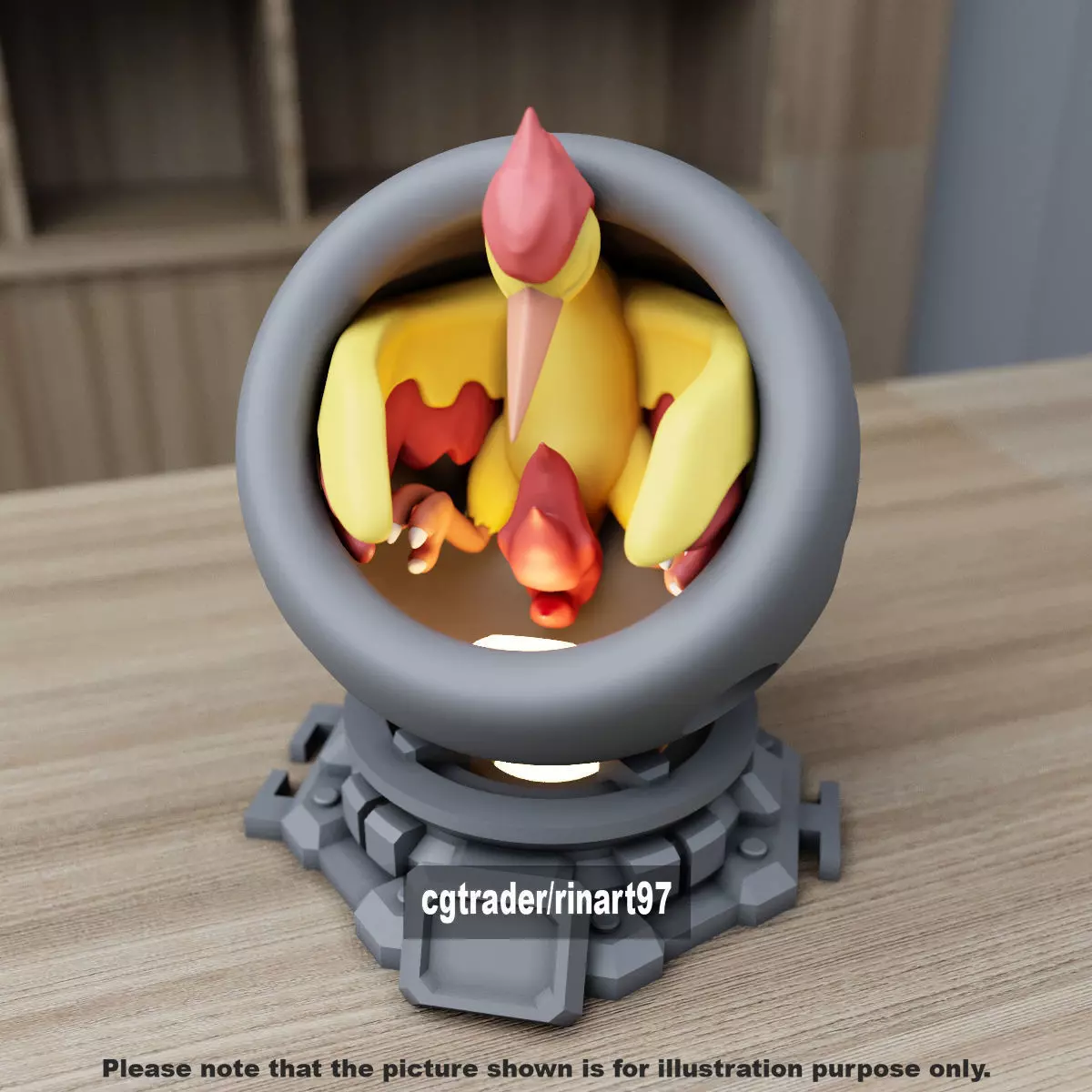 Moltres healing machine pods 3D print model_3