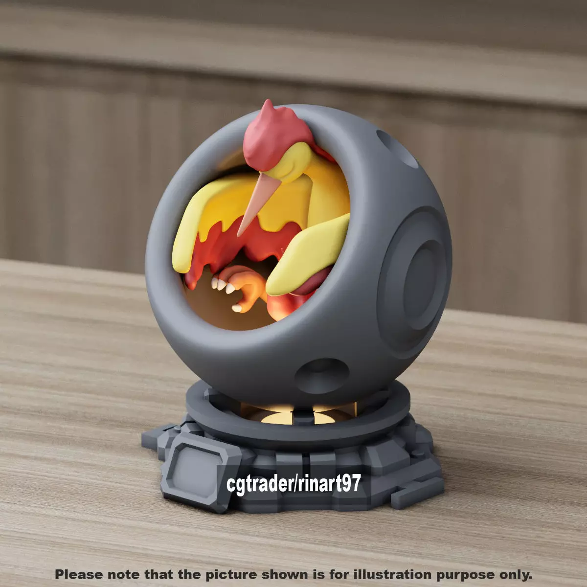 Moltres healing machine pods 3D print model_1