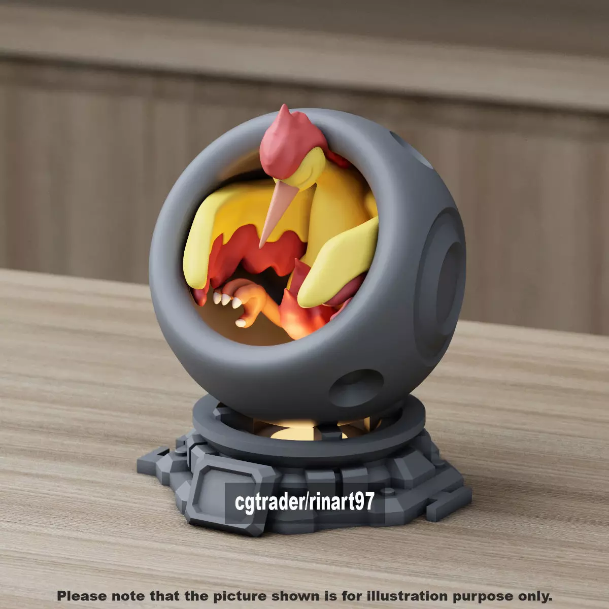 Moltres healing machine pods 3D print model_14