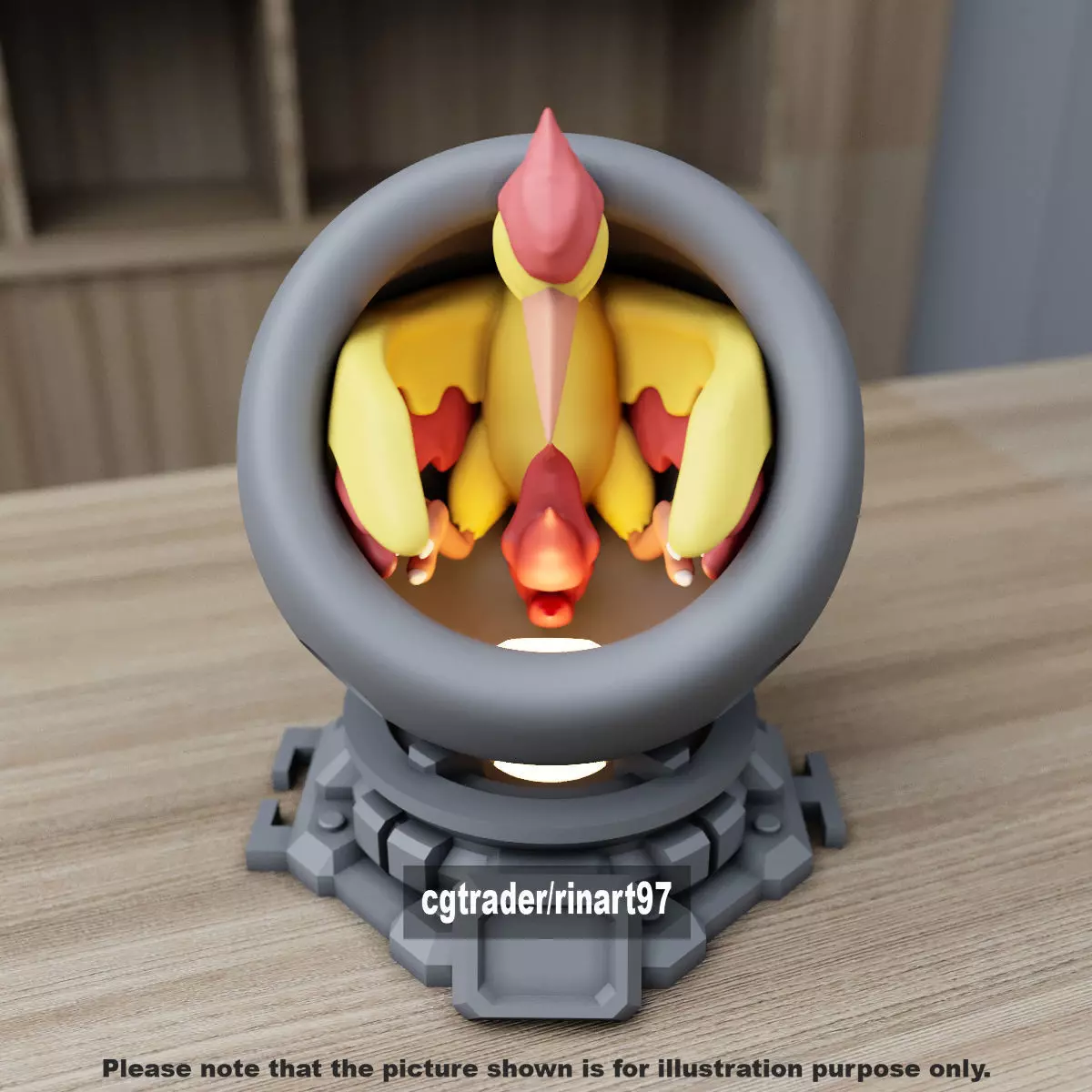 Moltres healing machine pods 3D print model_2