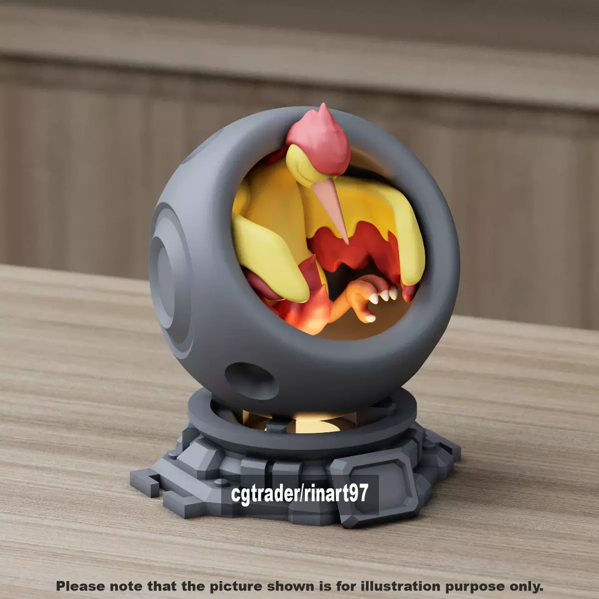 Moltres healing machine pods 3D print model_11