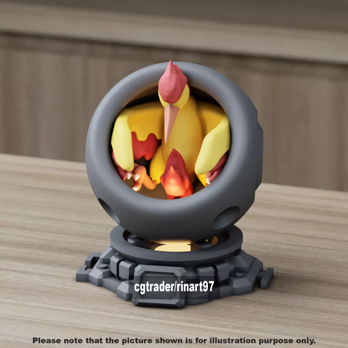Moltres healing machine pods 3D print model_7