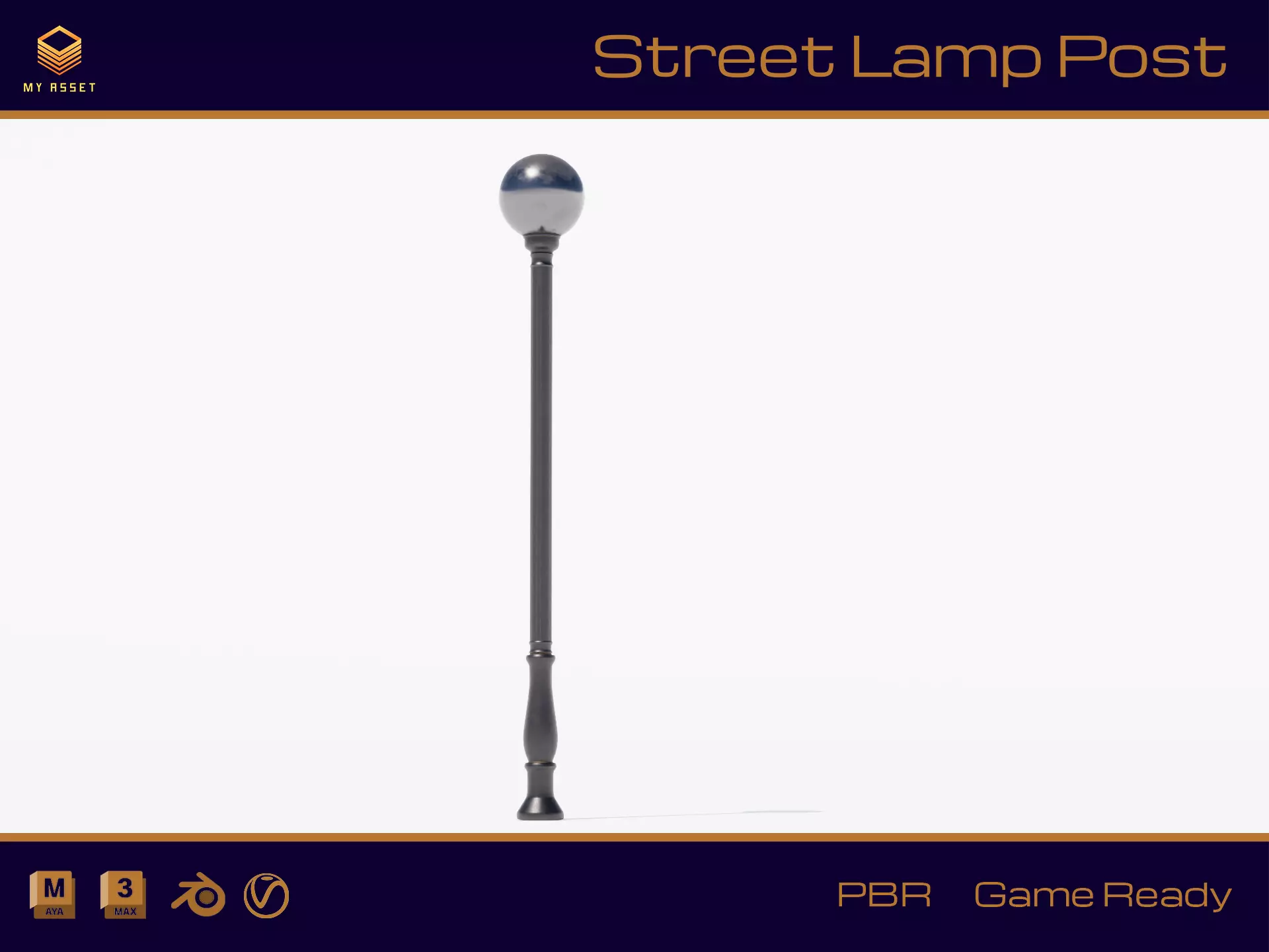 Street Lamp Post Low-poly 3D model