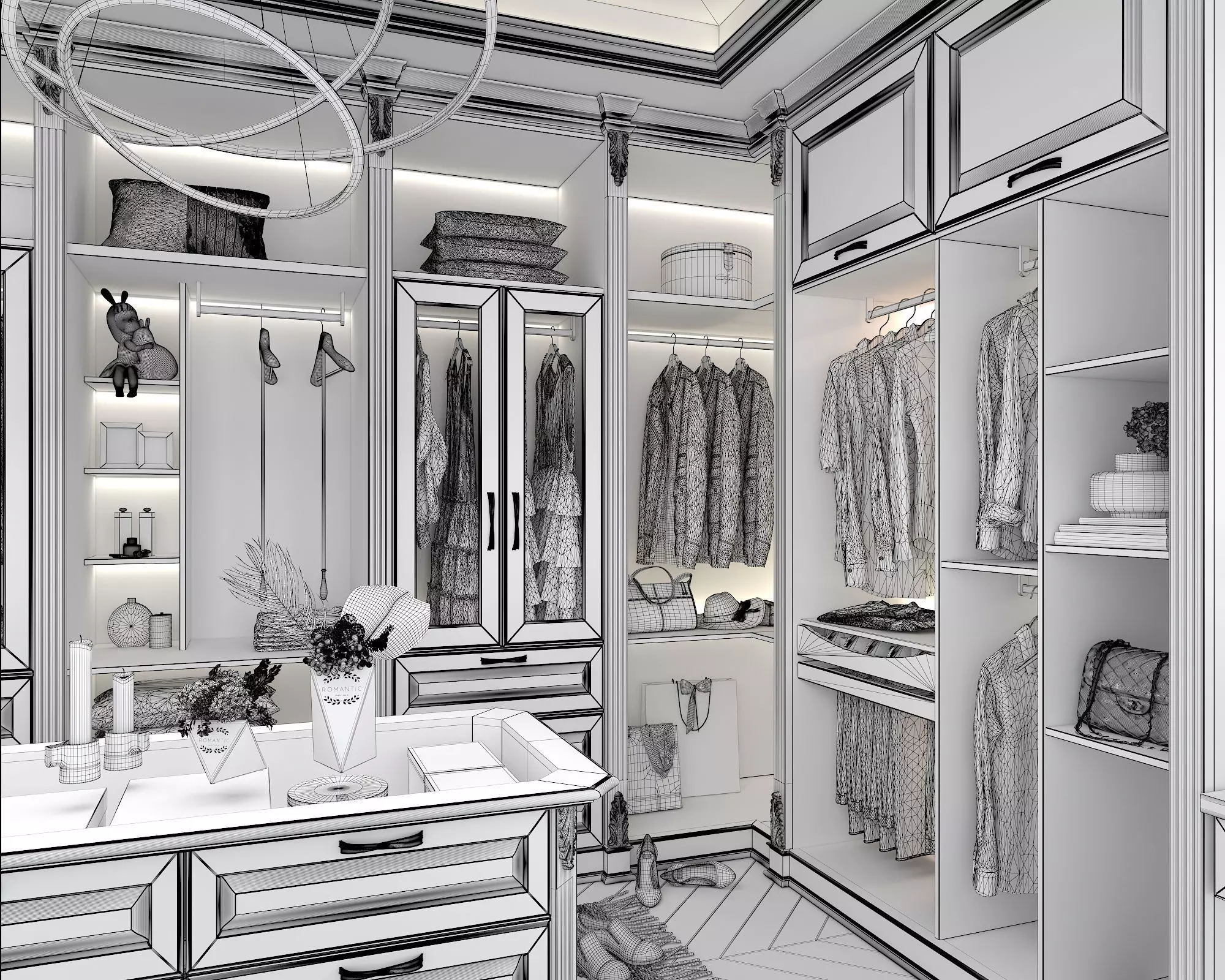 Classic style Dressing Room 3D model_10