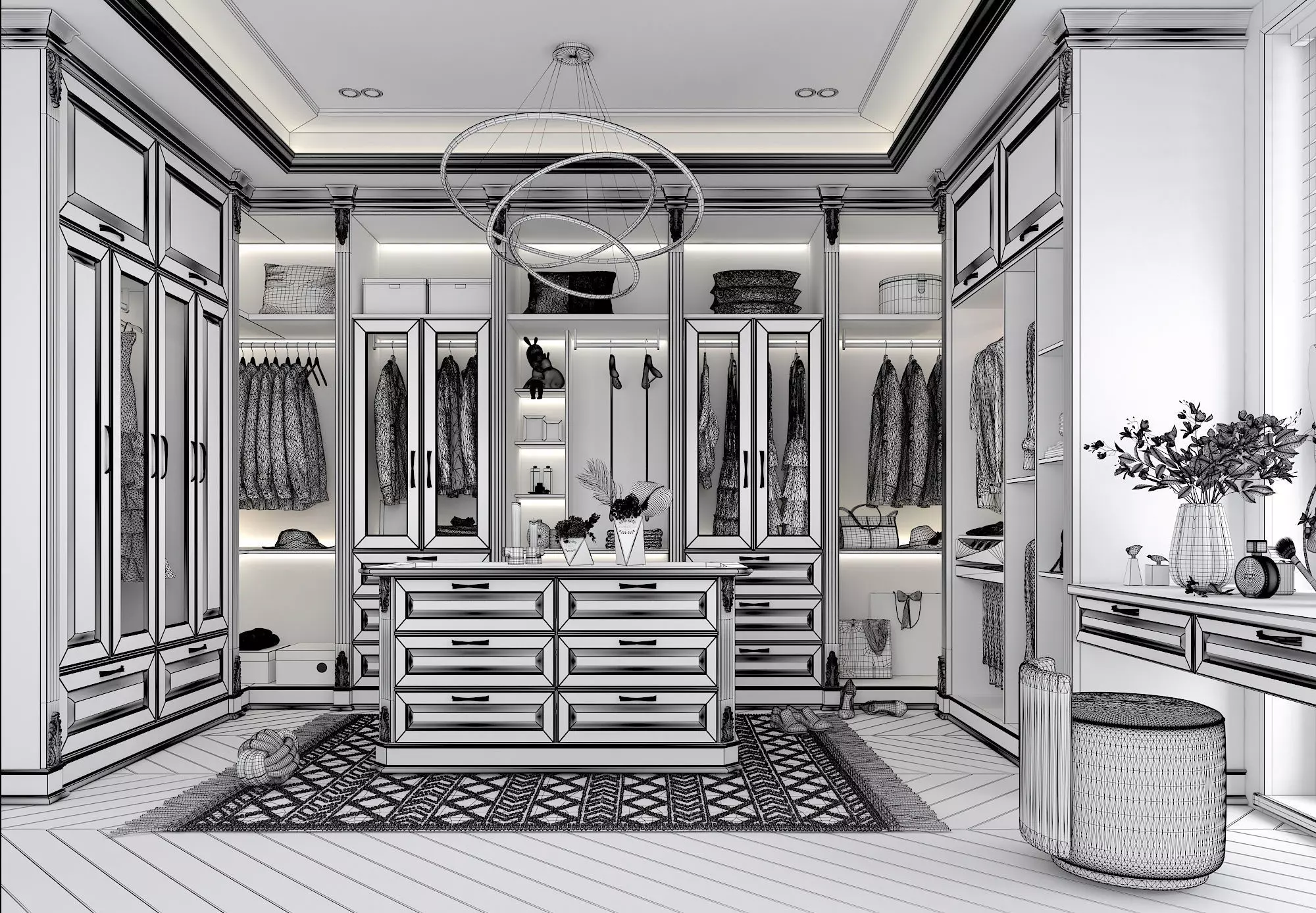Classic style Dressing Room 3D model_9