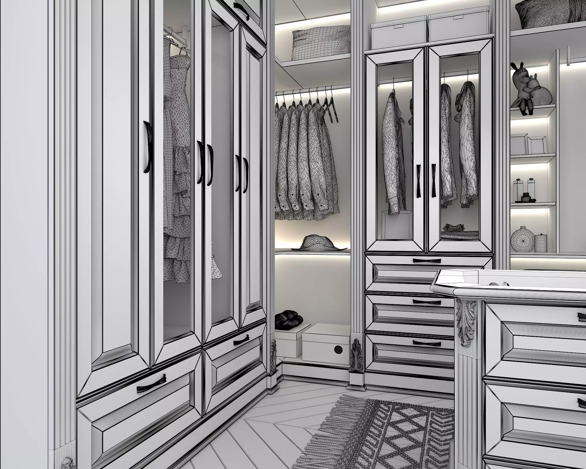 Classic style Dressing Room 3D model_11