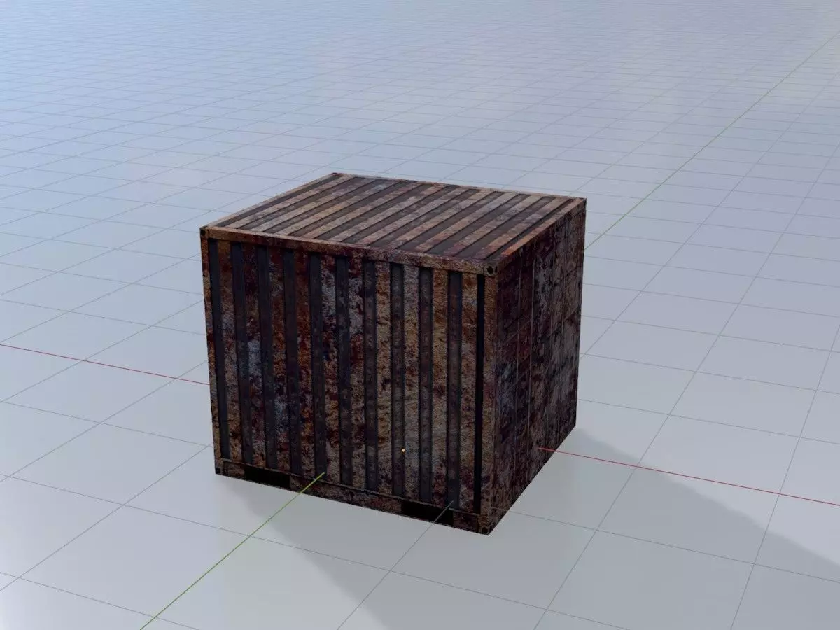 Rusty 6ft Shipping Container Low-poly 3D model_16