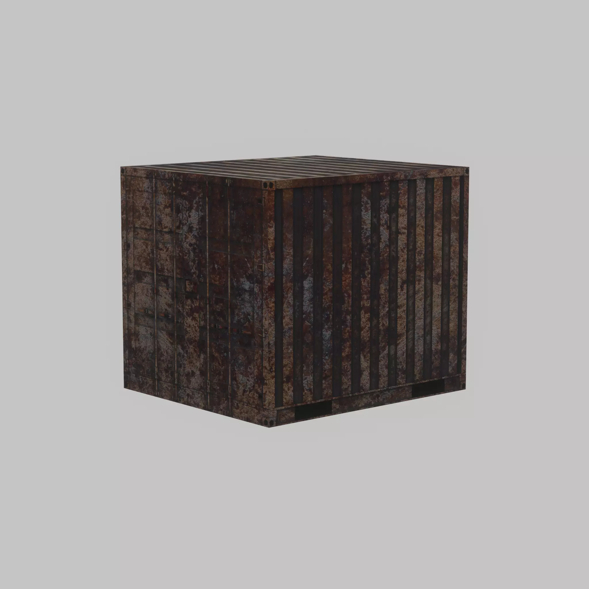 Rusty 6ft Shipping Container Low-poly 3D model_57