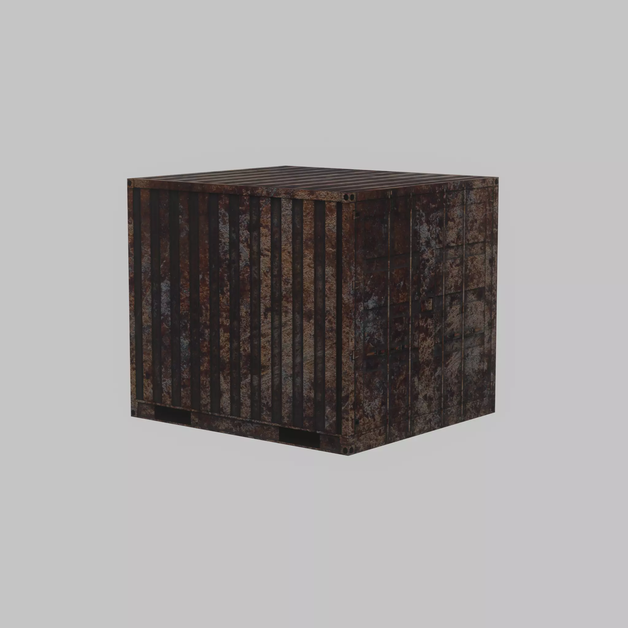 Rusty 6ft Shipping Container Low-poly 3D model_68