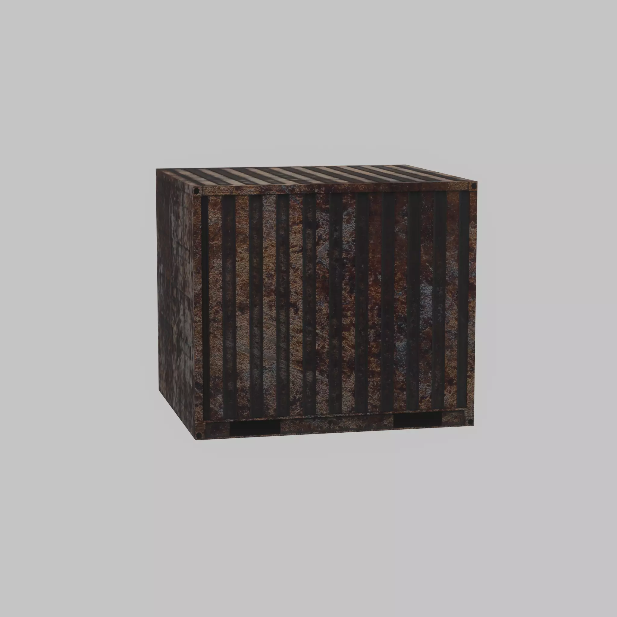 Rusty 6ft Shipping Container Low-poly 3D model_36
