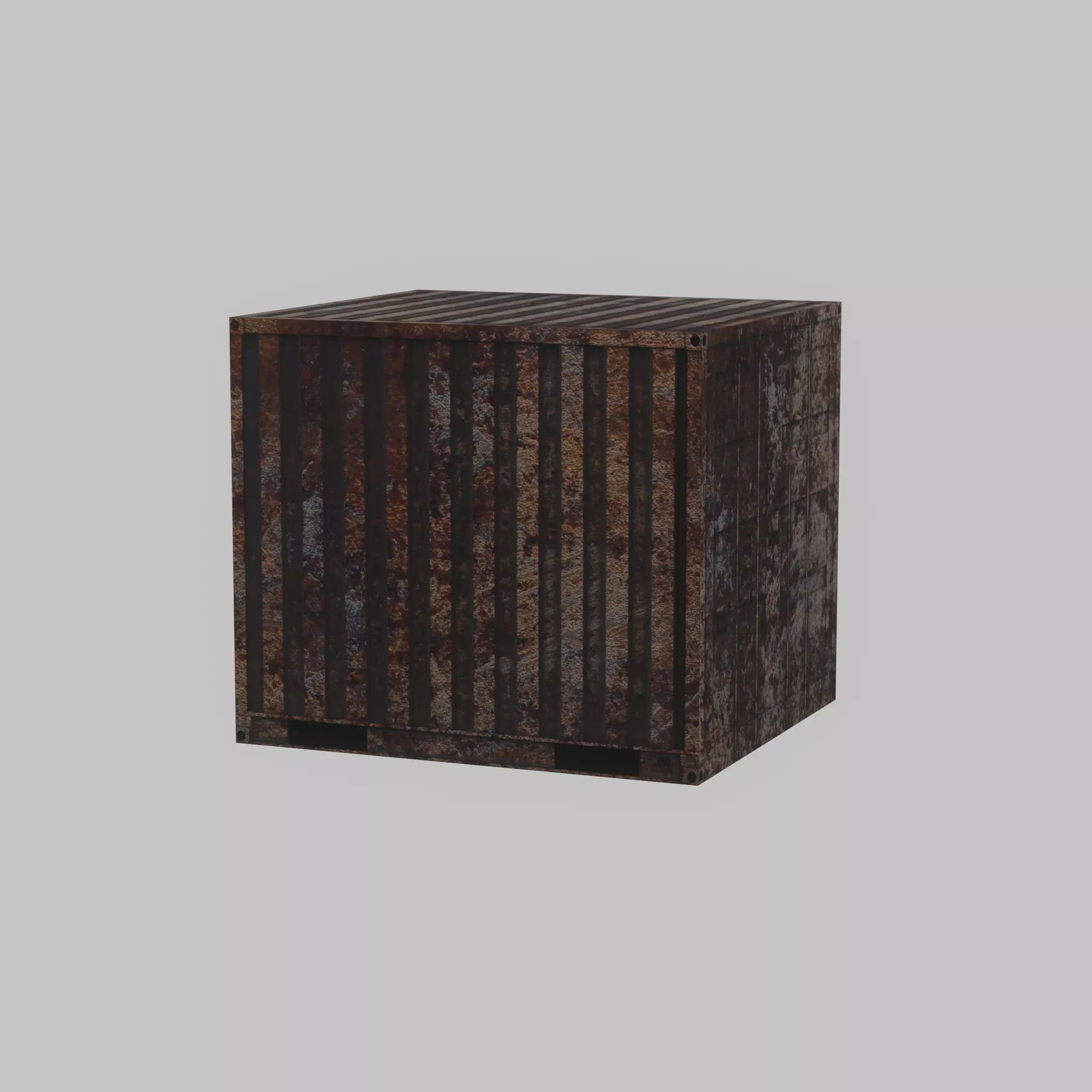 Rusty 6ft Shipping Container Low-poly 3D model_55