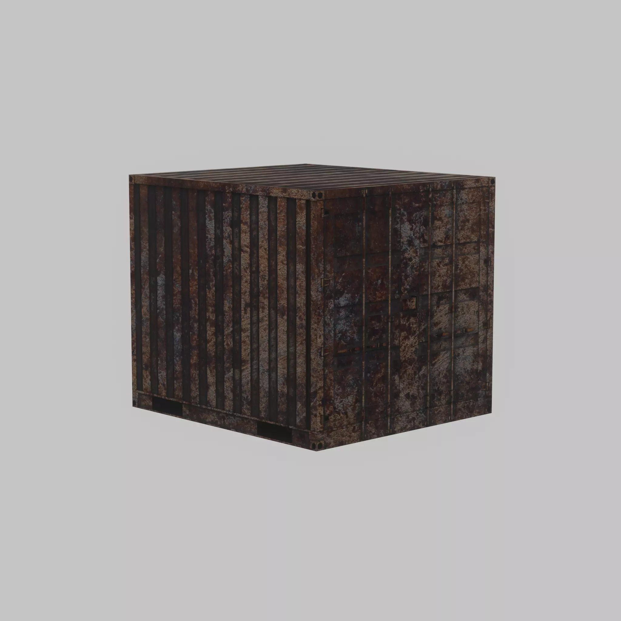 Rusty 6ft Shipping Container Low-poly 3D model_69