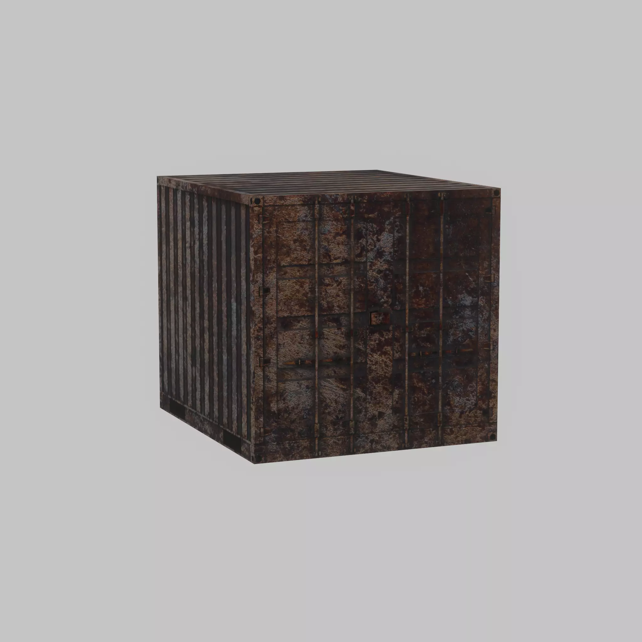 Rusty 6ft Shipping Container Low-poly 3D model_47