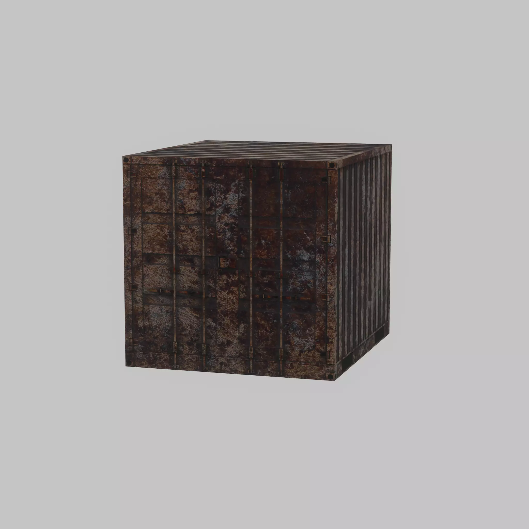 Rusty 6ft Shipping Container Low-poly 3D model_52