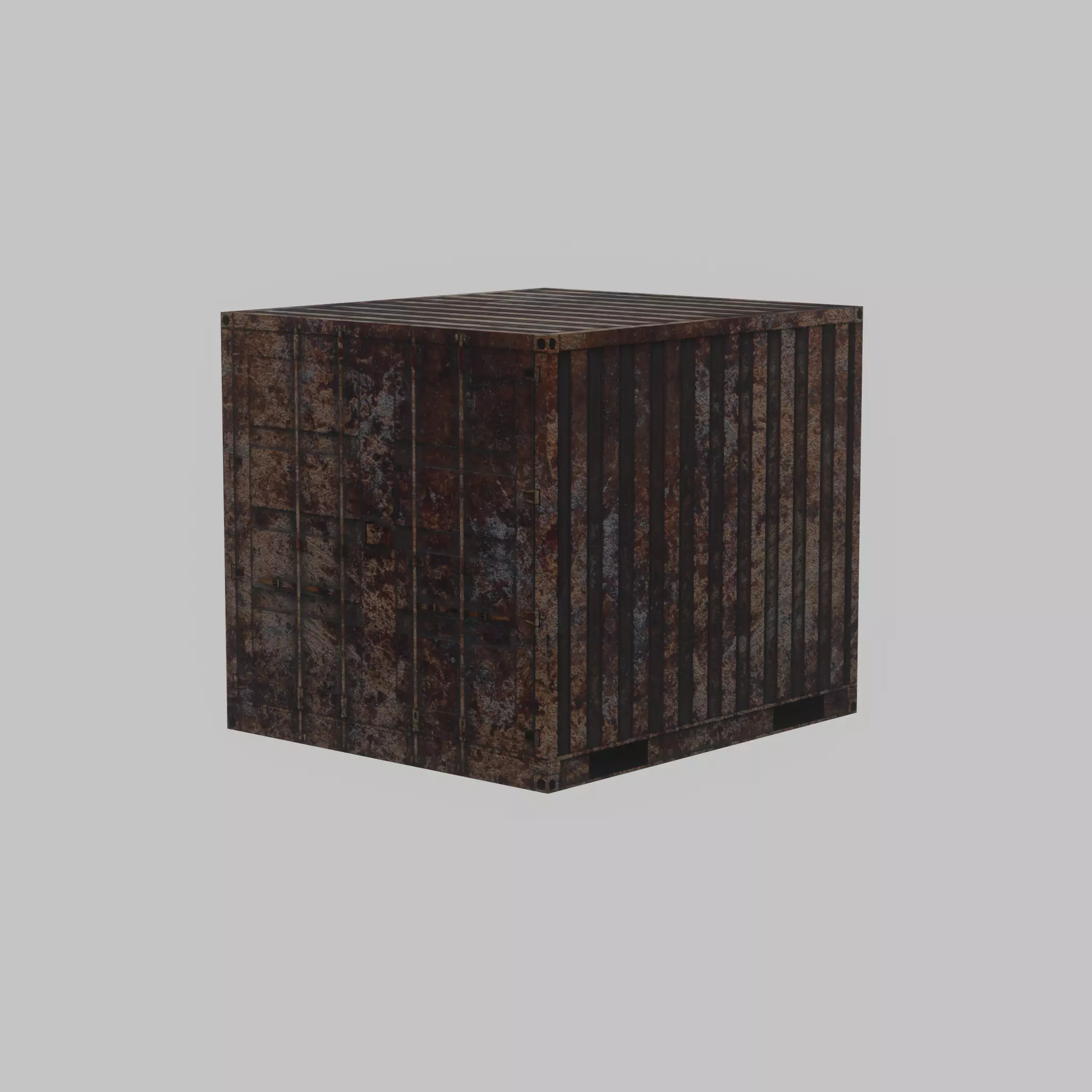 Rusty 6ft Shipping Container Low-poly 3D model_56