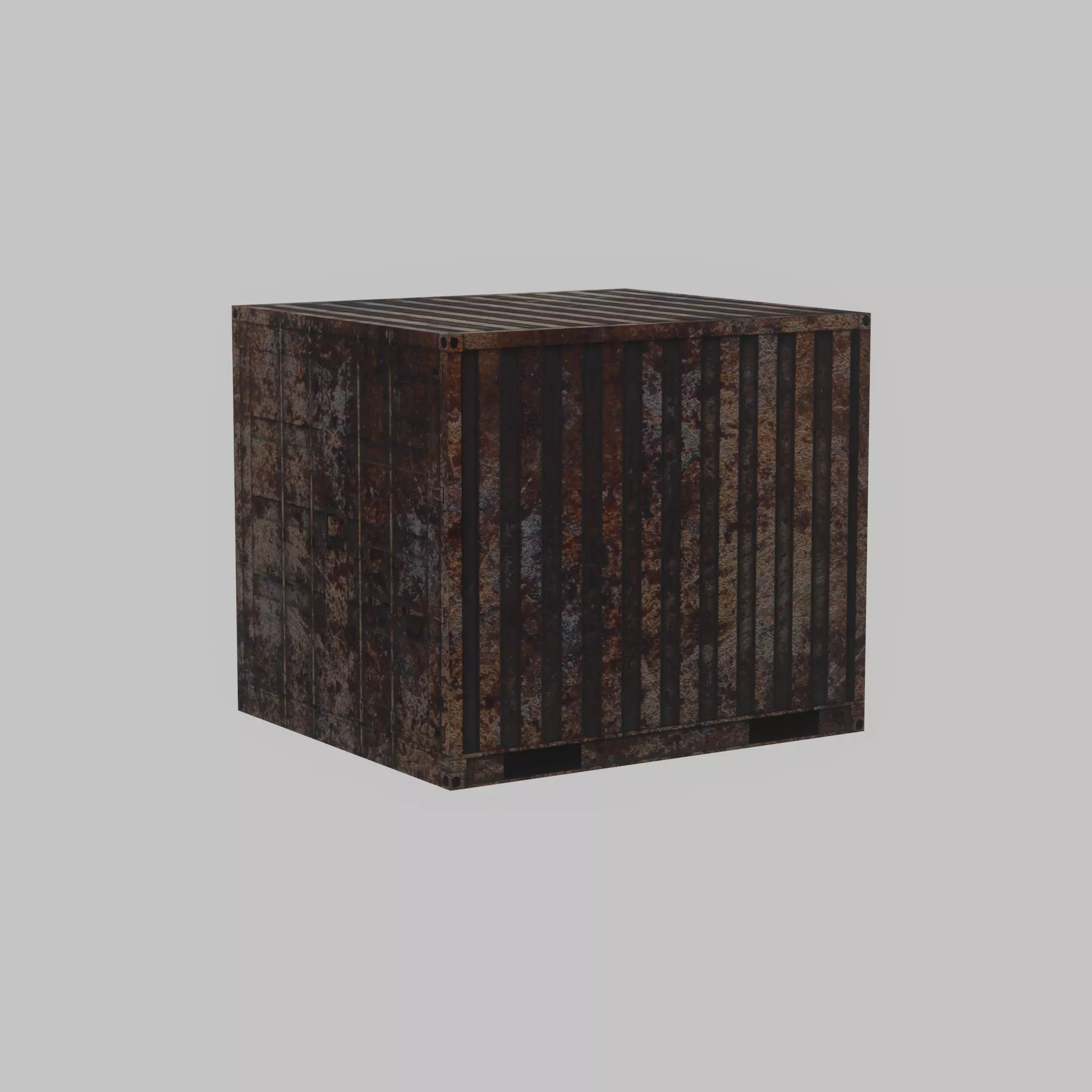 Rusty 6ft Shipping Container Low-poly 3D model_58