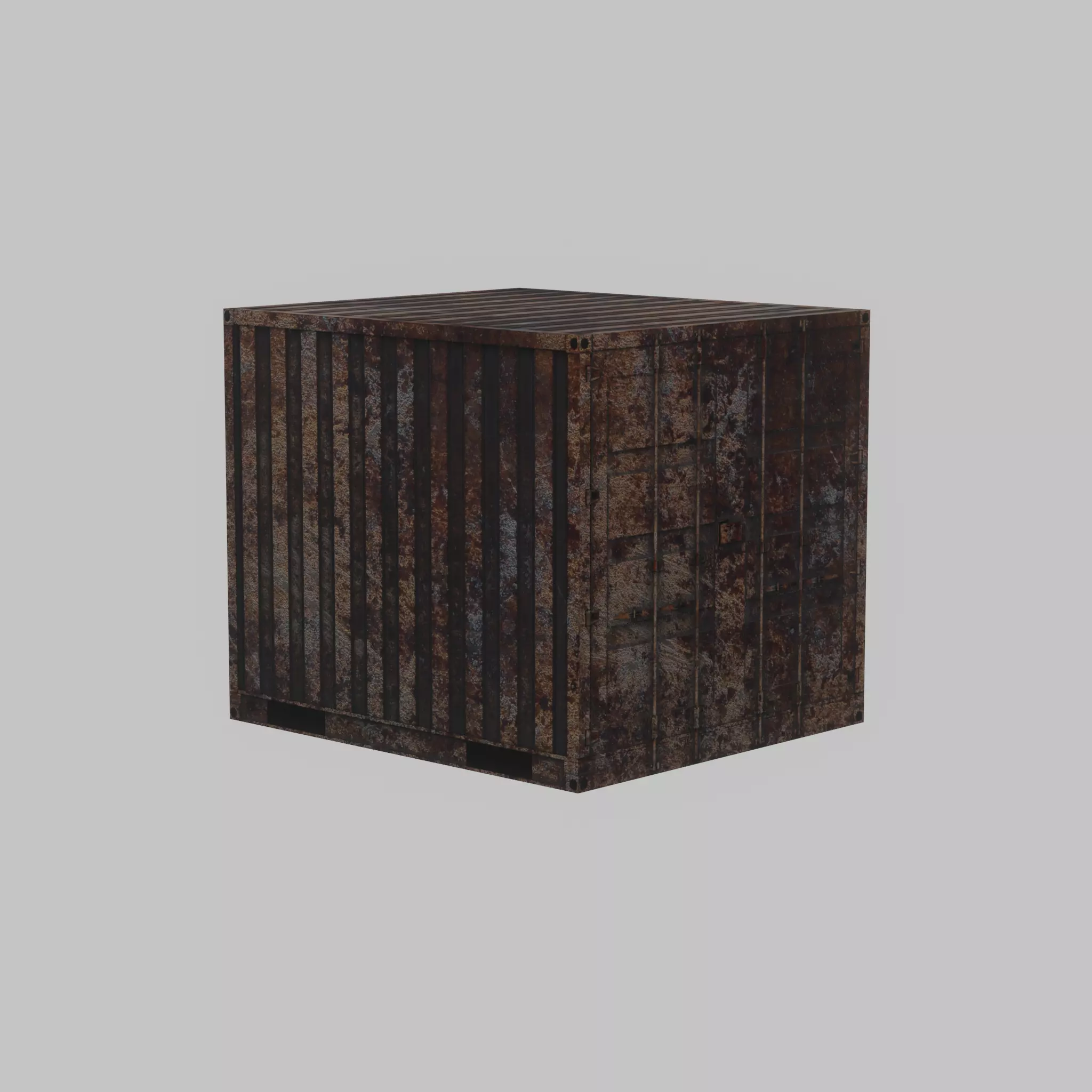 Rusty 6ft Shipping Container Low-poly 3D model_43