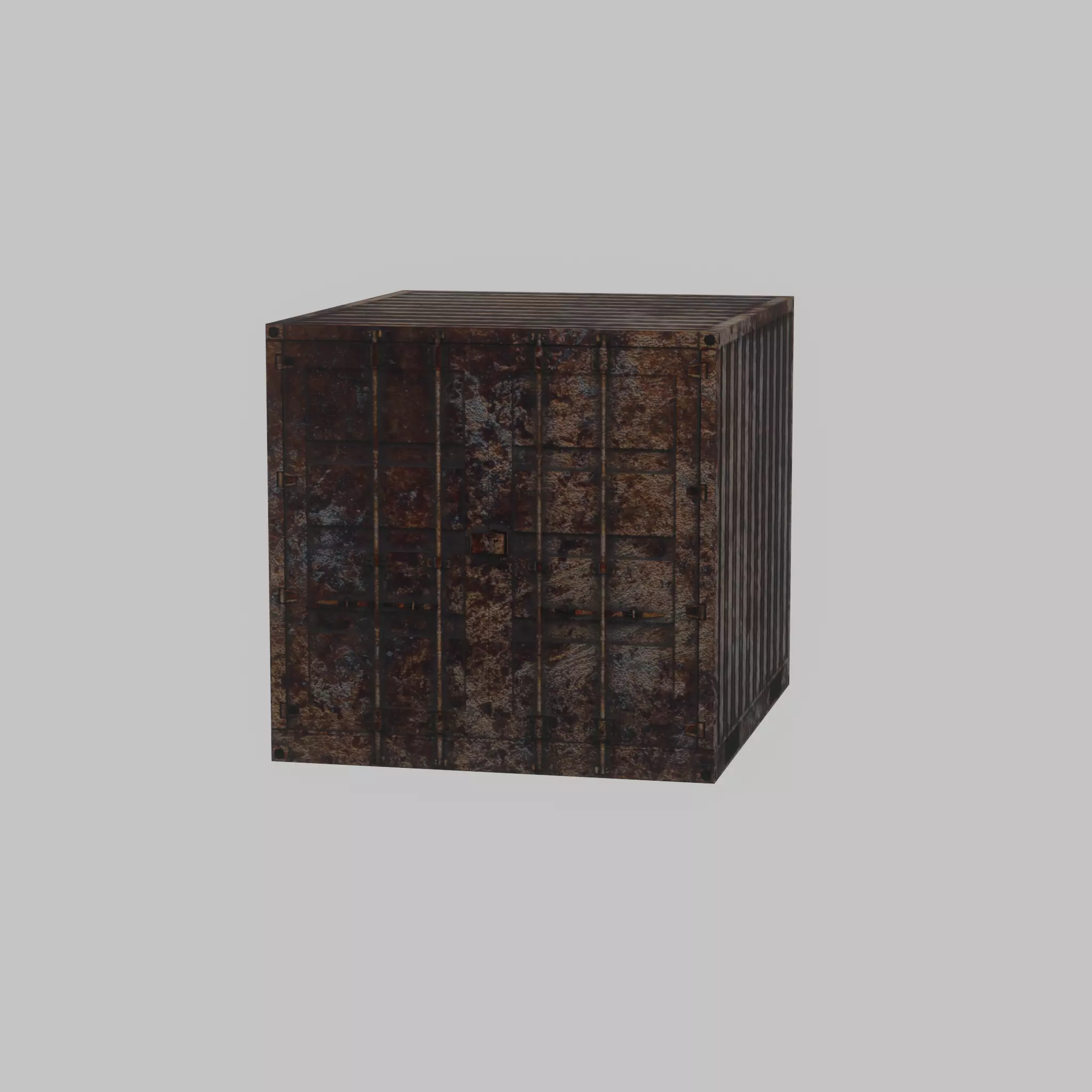Rusty 6ft Shipping Container Low-poly 3D model_27