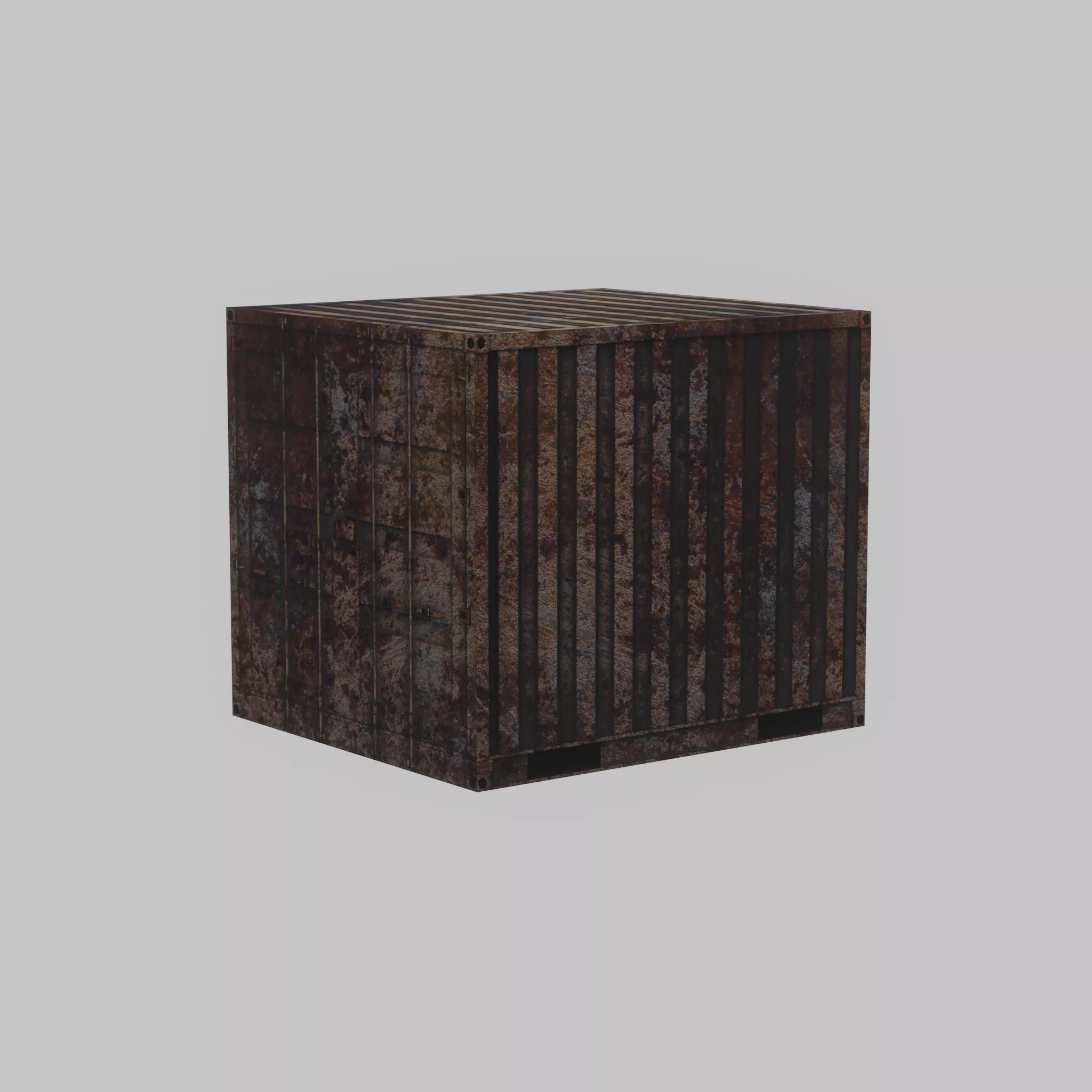 Rusty 6ft Shipping Container Low-poly 3D model_32