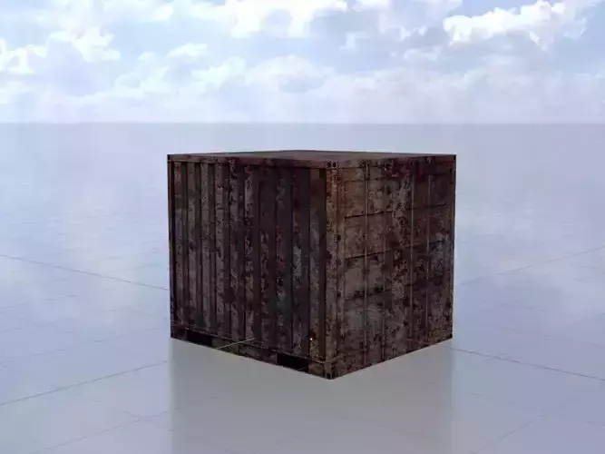 Rusty 6ft Shipping Container Low-poly 3D model