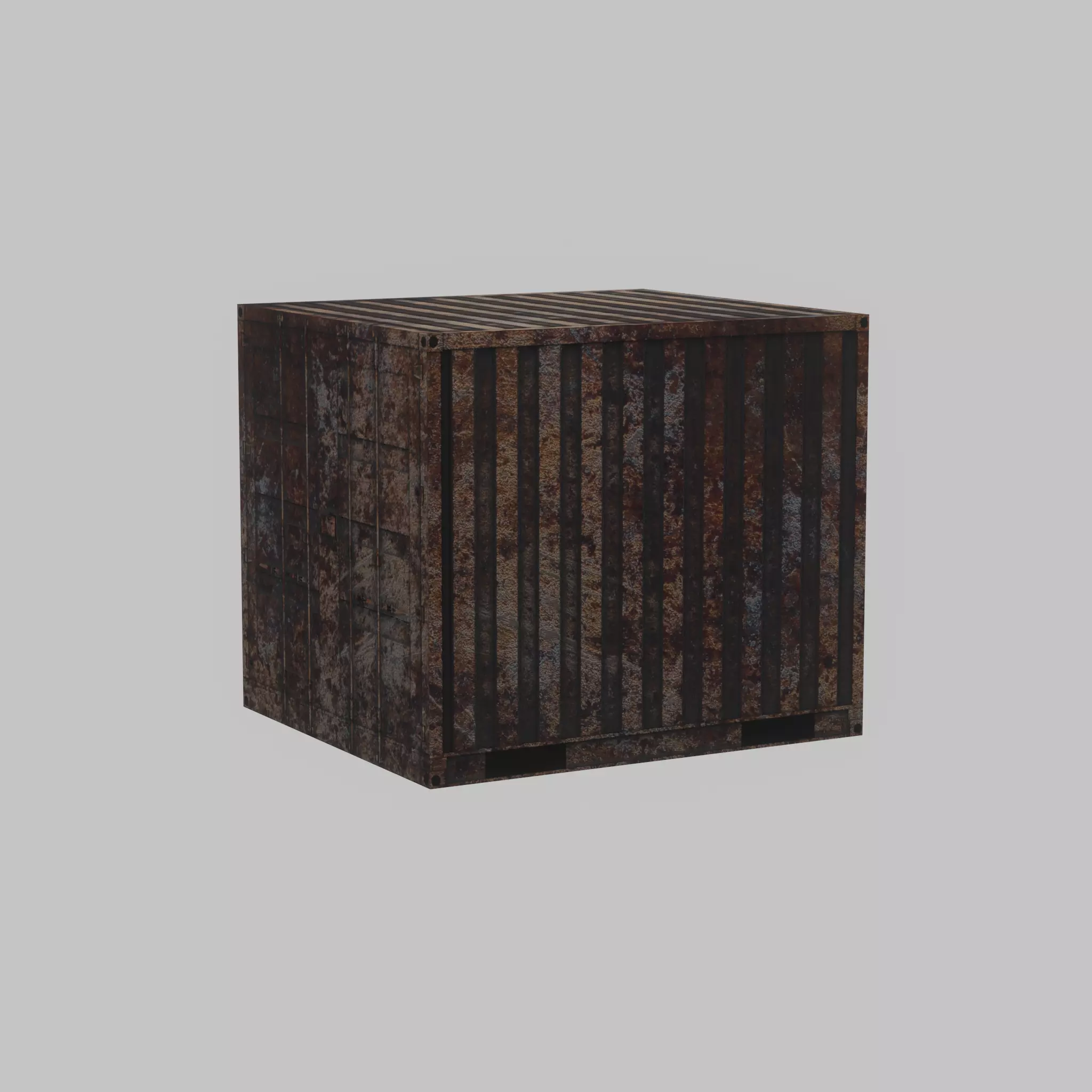 Rusty 6ft Shipping Container Low-poly 3D model_34