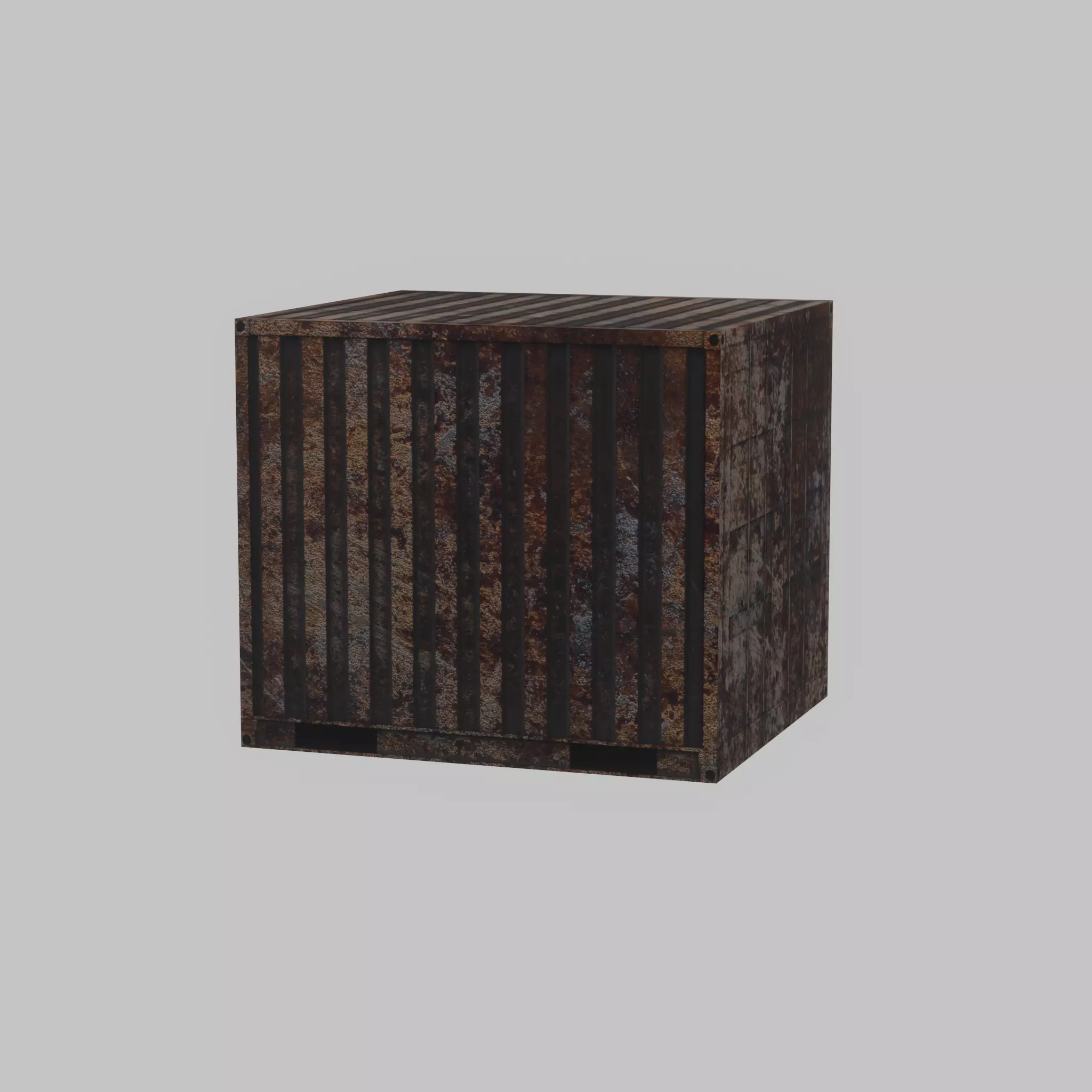 Rusty 6ft Shipping Container Low-poly 3D model_40