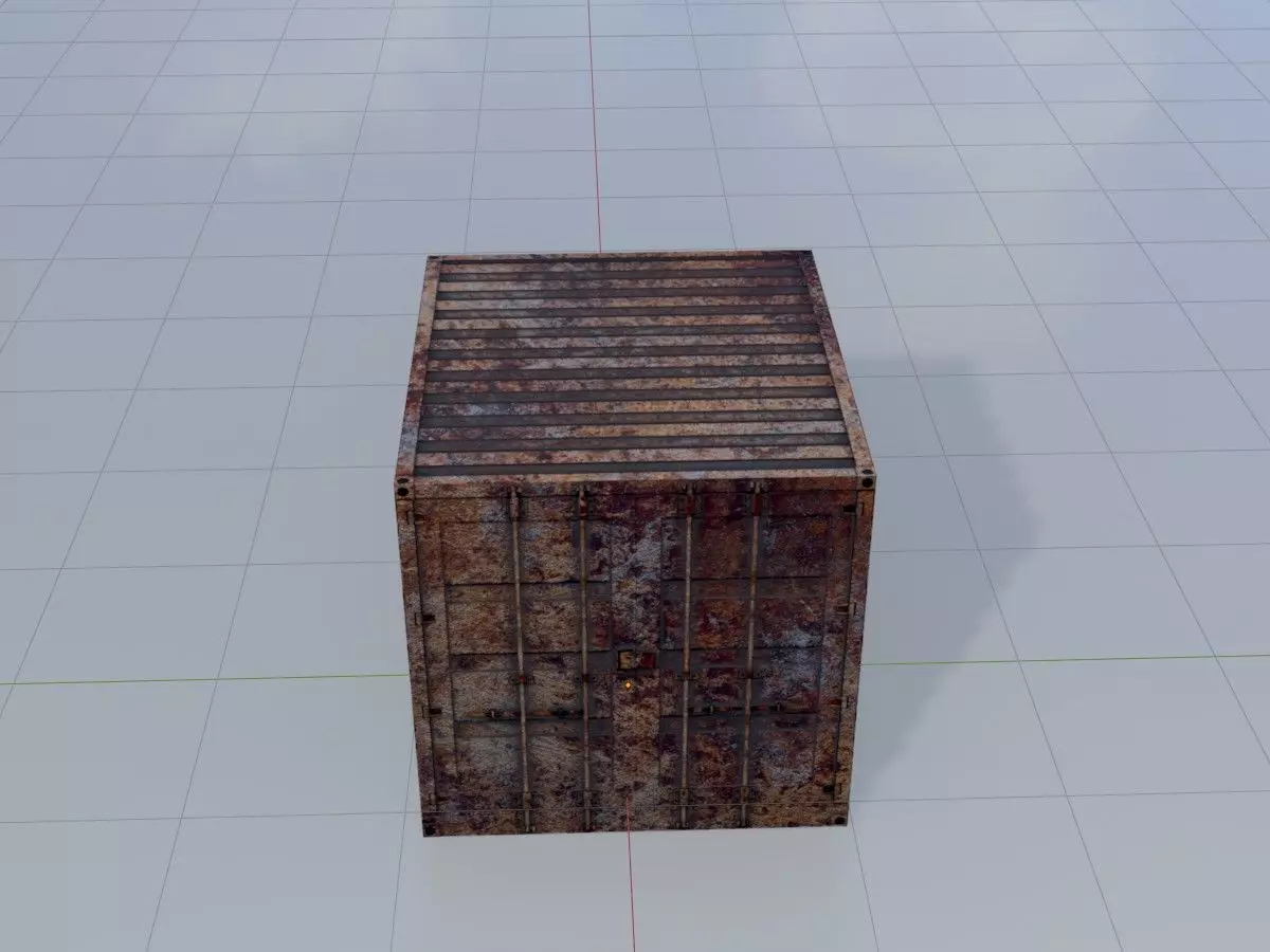Rusty 6ft Shipping Container Low-poly 3D model_15
