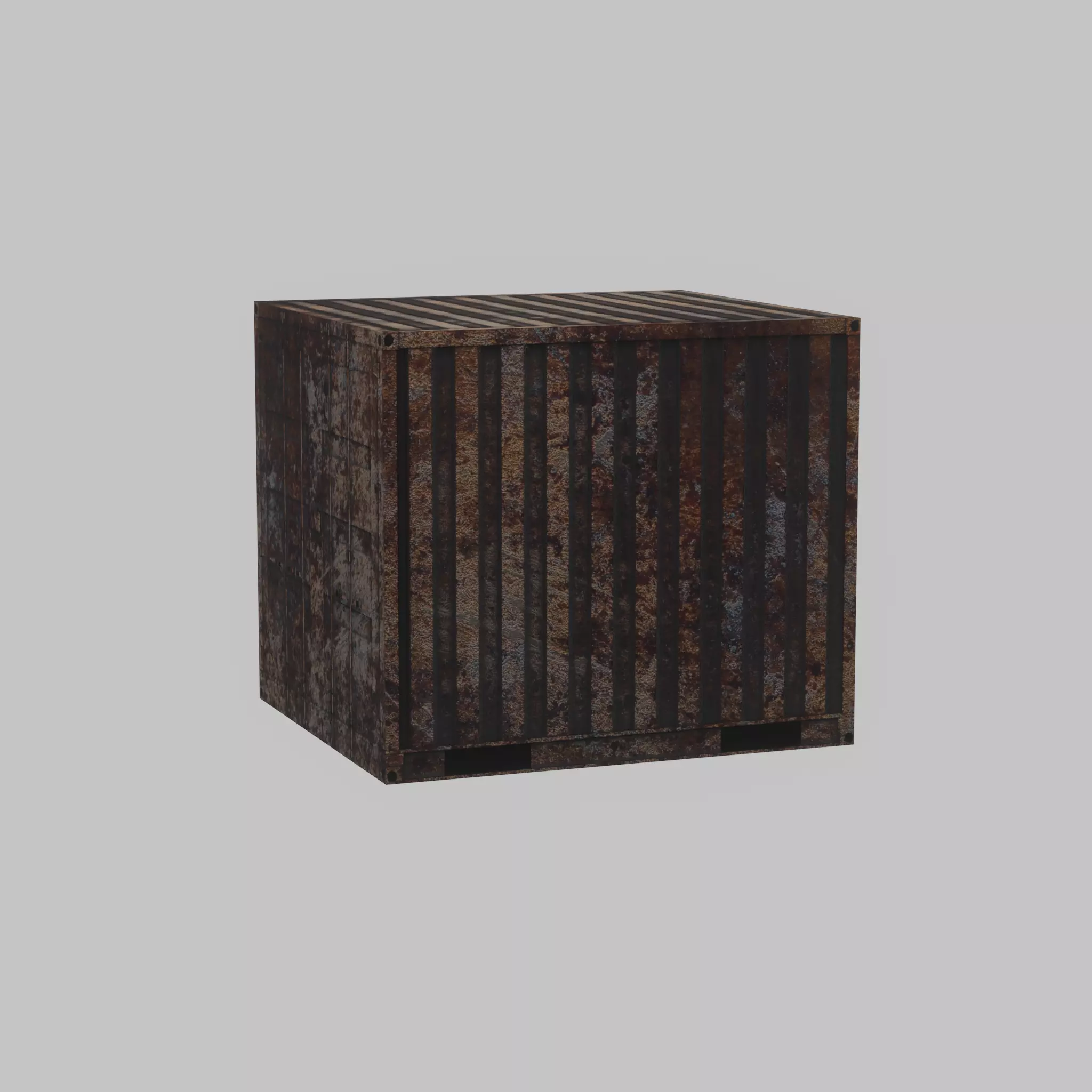 Rusty 6ft Shipping Container Low-poly 3D model_35