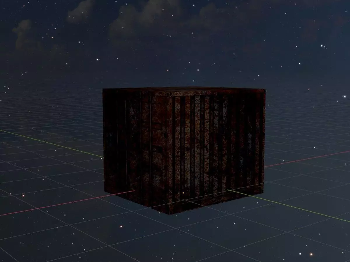 Rusty 6ft Shipping Container Low-poly 3D model_21
