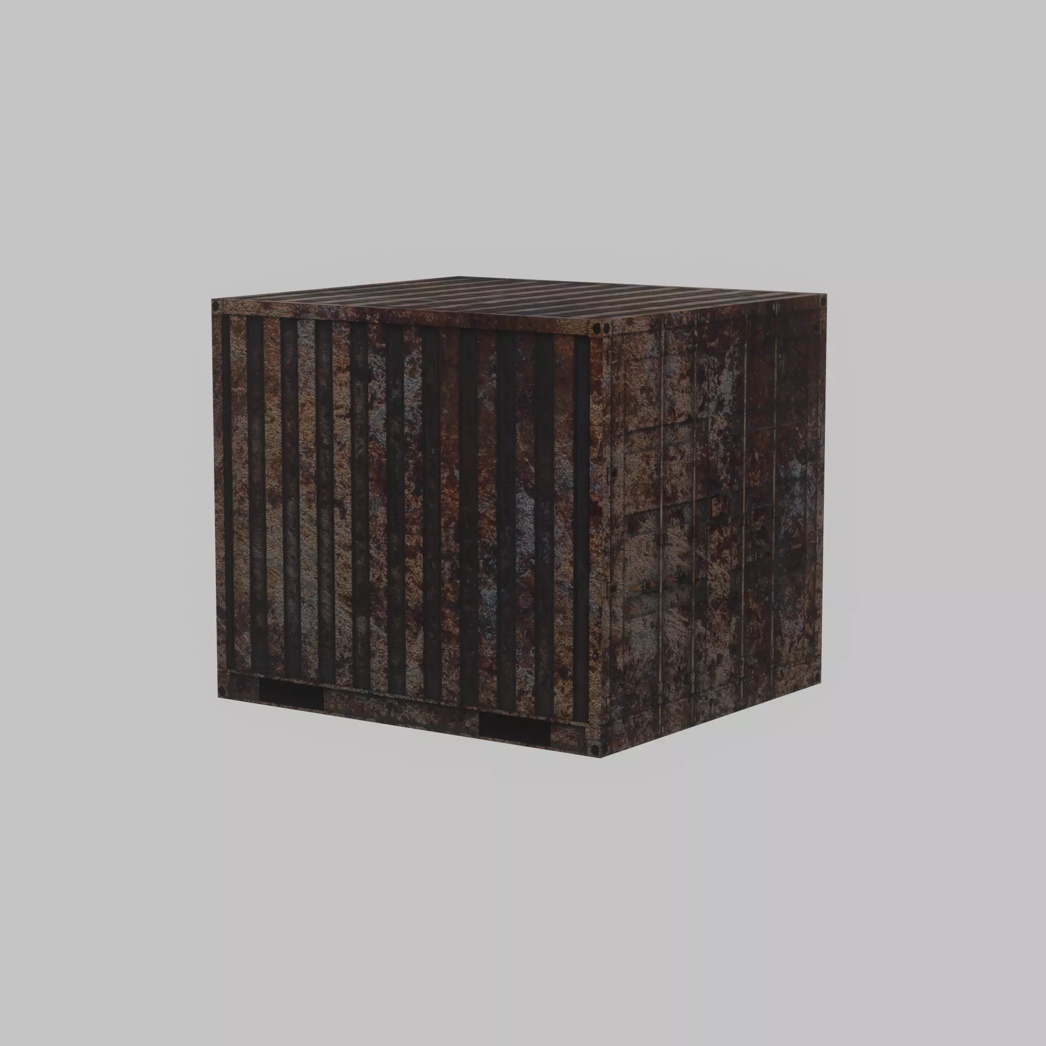 Rusty 6ft Shipping Container Low-poly 3D model_42