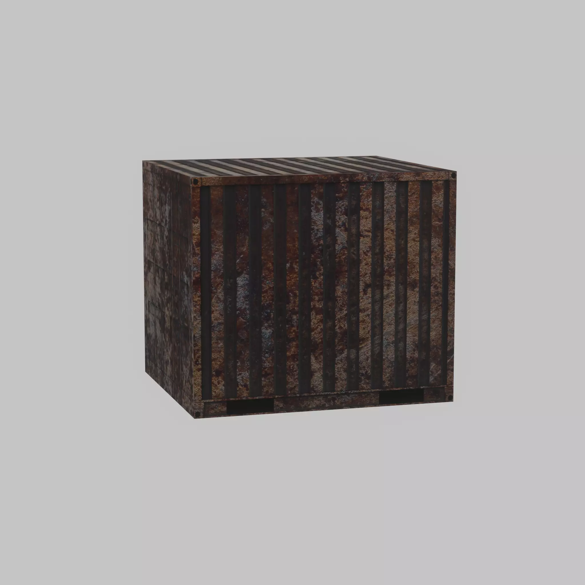 Rusty 6ft Shipping Container Low-poly 3D model_60