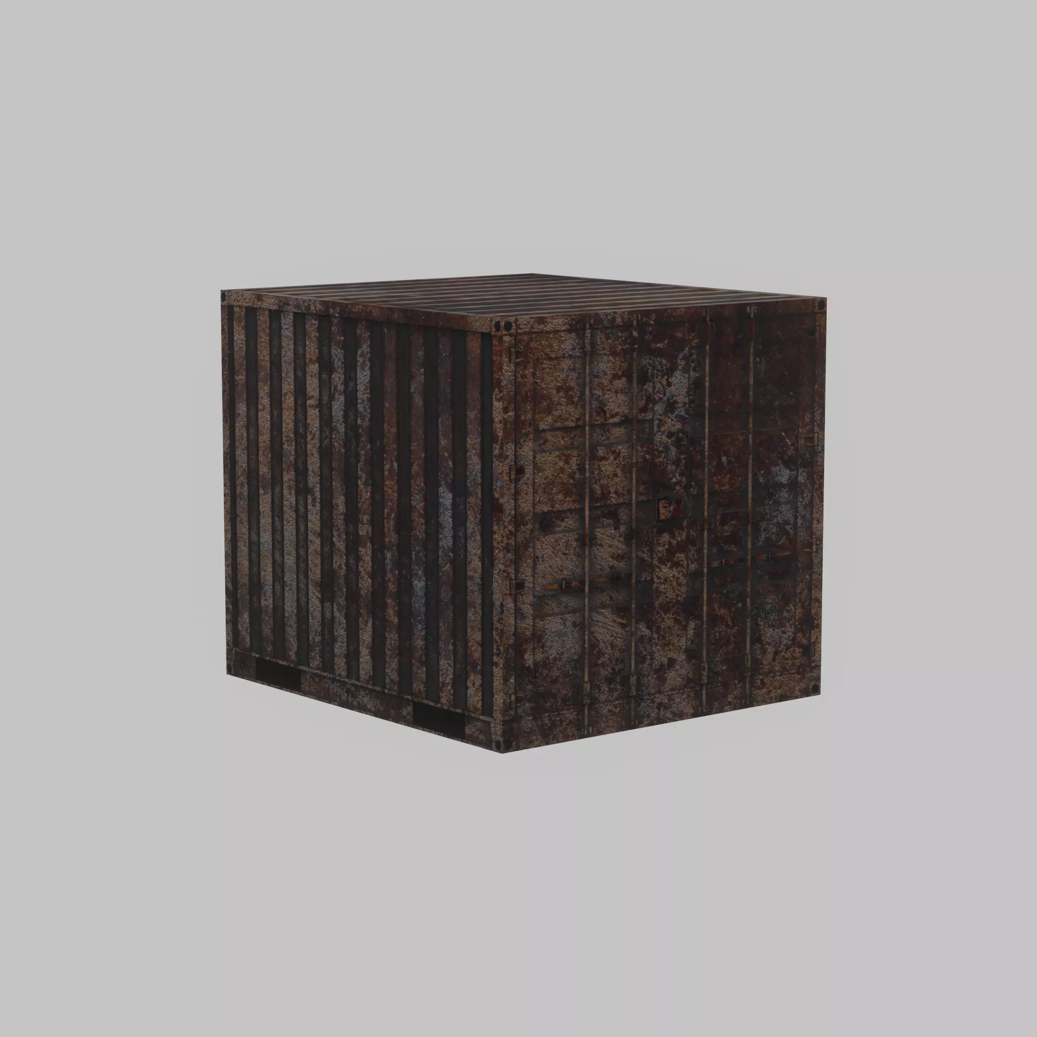 Rusty 6ft Shipping Container Low-poly 3D model_45