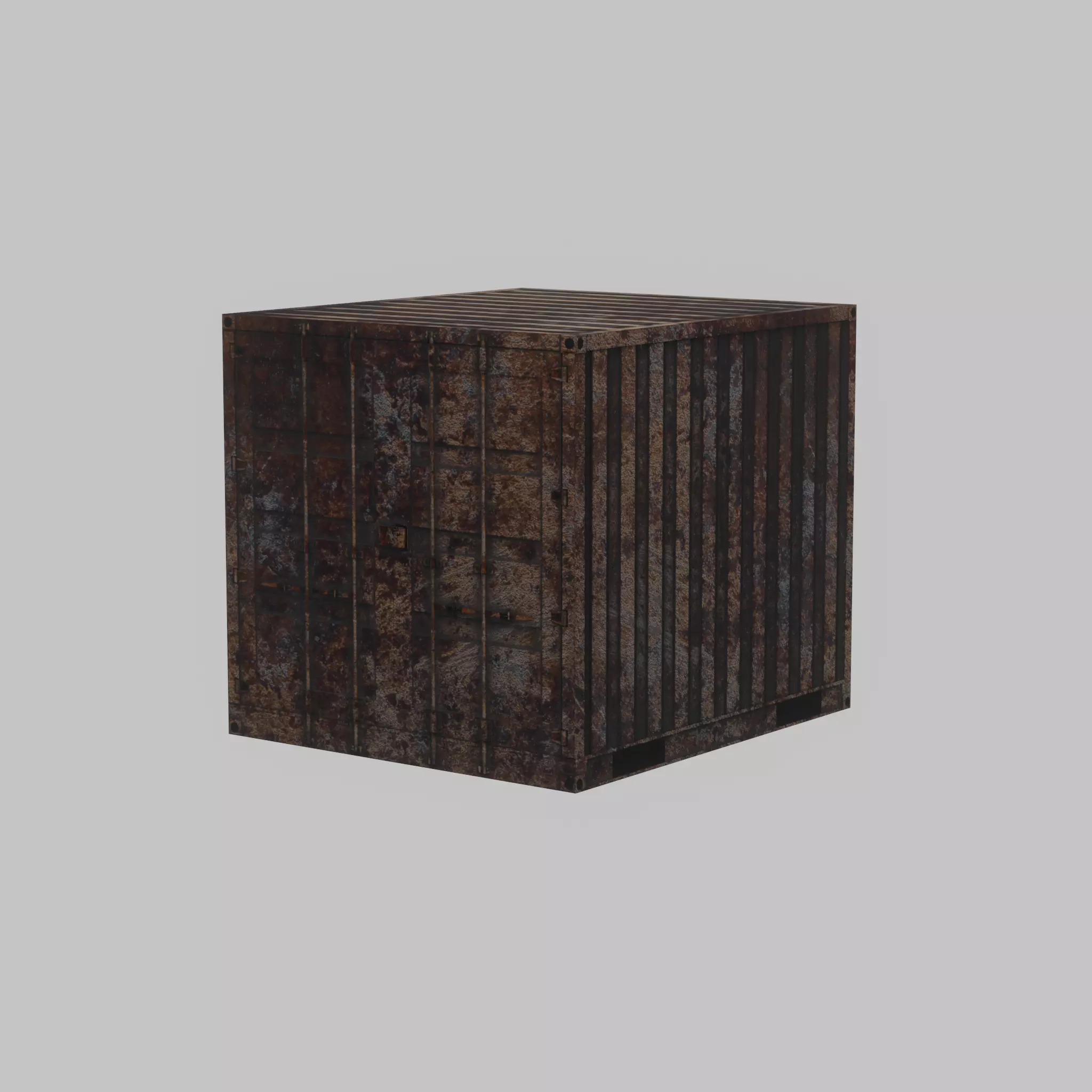 Rusty 6ft Shipping Container Low-poly 3D model_30