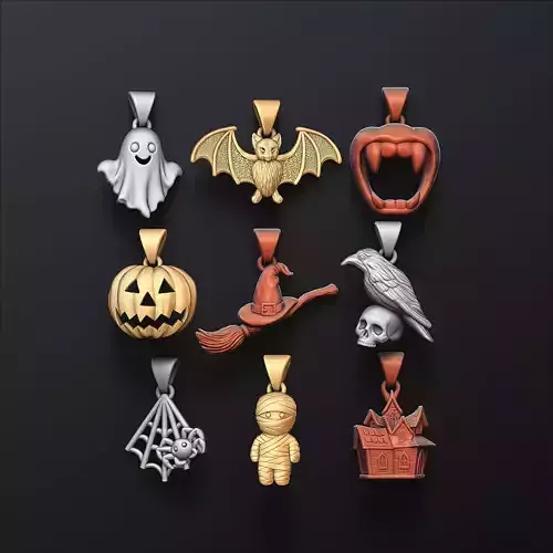 Halloween Charms Pack 3D Model Collection