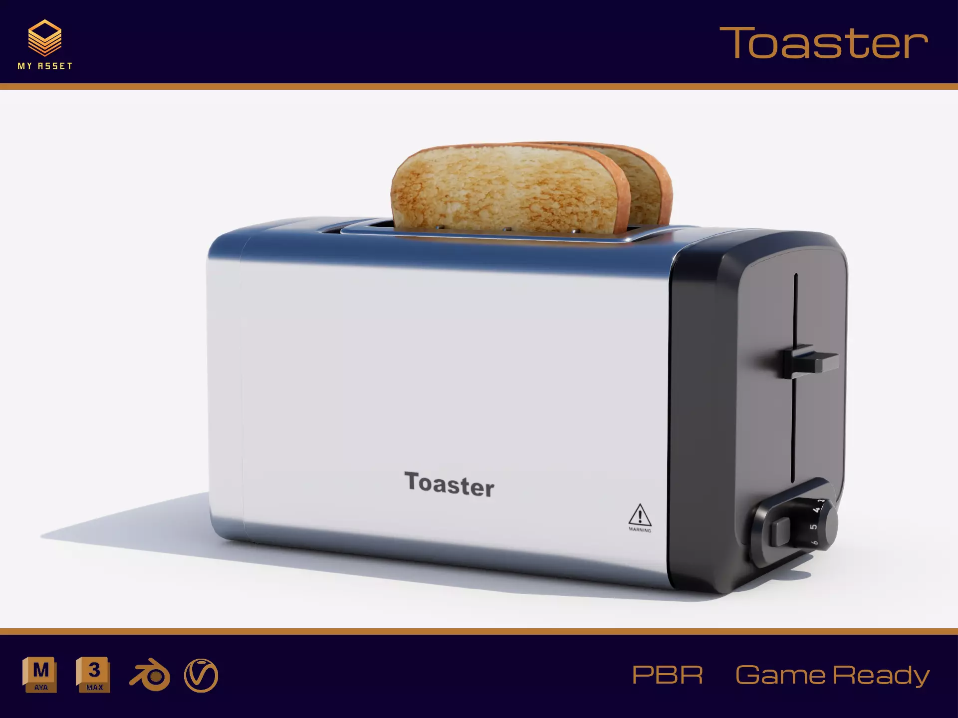 Toaster Low-poly 3D model