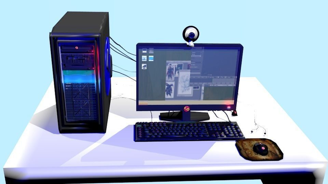 Computer rigged and animated Low-poly 3D model