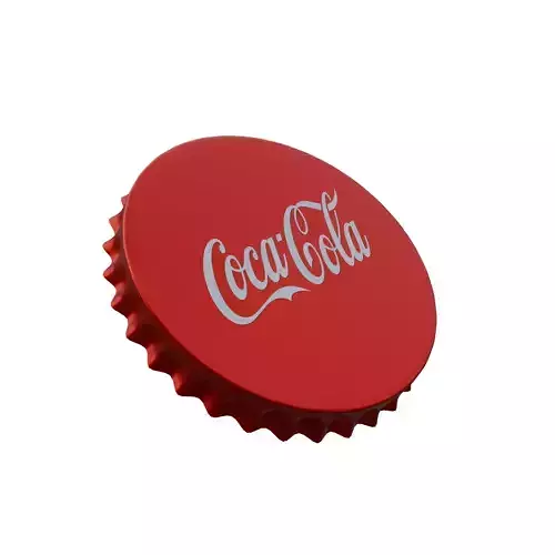 Realistic 3D Coca Cola Bottle Cap  Low Poly Game Asset