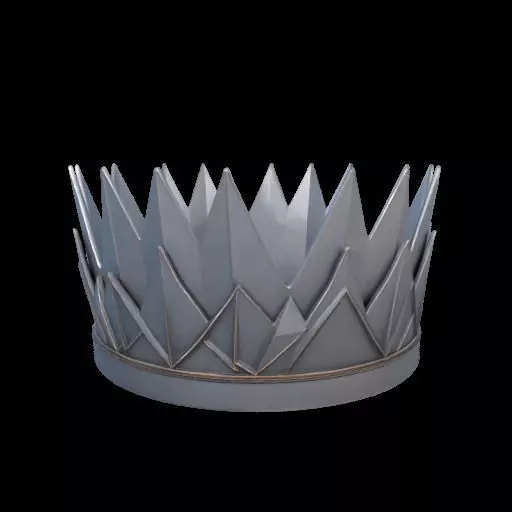 Origami Queen or king Crown 3D print model_6