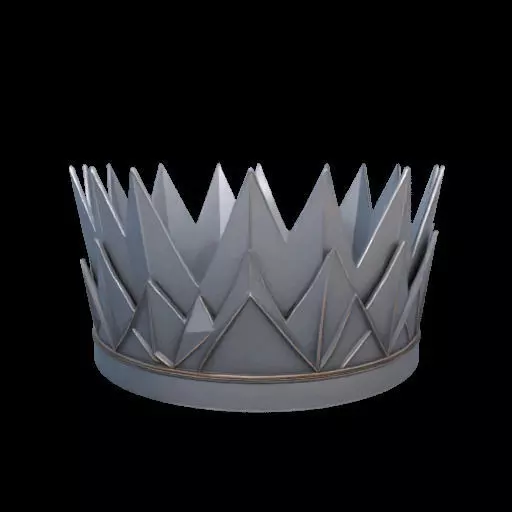 Origami Queen or king Crown 3D print model_4